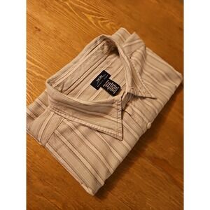 Vintage Bailey's Point XL 100% cotton Mens Striped Short Sleeve Shirt